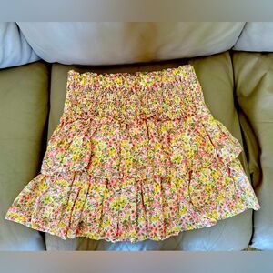 Janie and Jack GirlsPink Yellow Smocked Ruffled Skirt